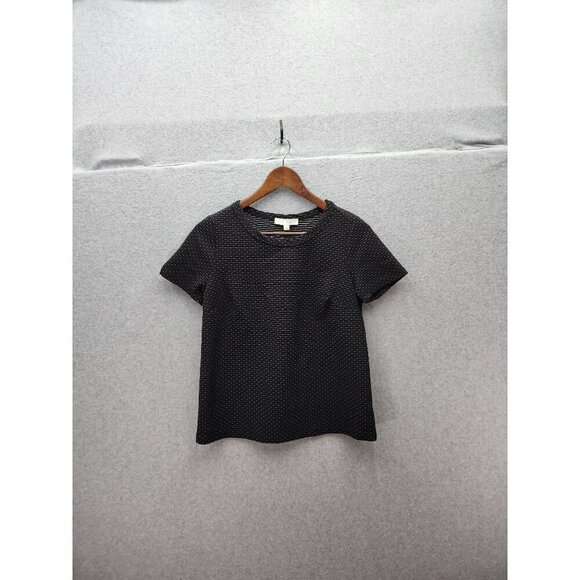 Eri + Ali Black Polka Dot Short Sleeve Blouse - Picture 1 of 4